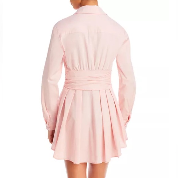 BARDOT Revolve Pink Leoni Cotton Mini Shirtdress Size Small/ US 4 - Picture 3 of 9